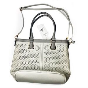 Gussaci Shoulder To Crossbody Tote Bag Light Grey